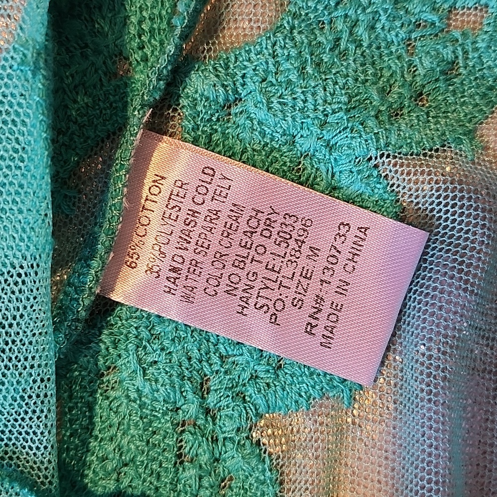 Umgee Turquoise Lace Cover-up - Picture 6 of 7